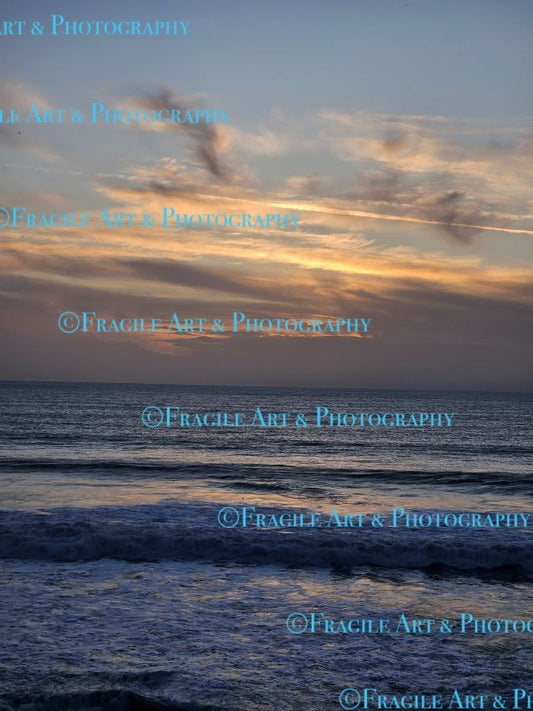 Sunset Over the Sea in Wales - Photograph